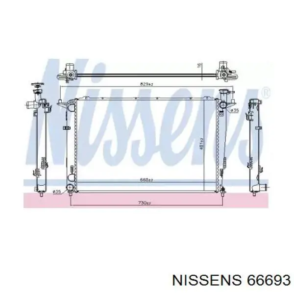 66693 Nissens радіатор охолодження двигуна