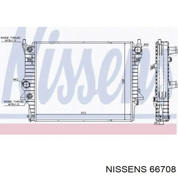 66708 Nissens Радіатор охолодження двигуна