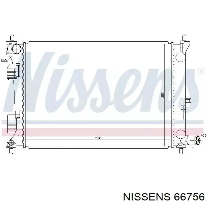 Радіатор охолодження двигуна 66756 Nissens