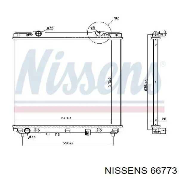 66773 Nissens радіатор охолодження двигуна
