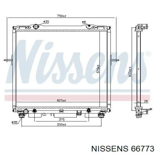 Купити 66773 Nissens Радіатор двигуна