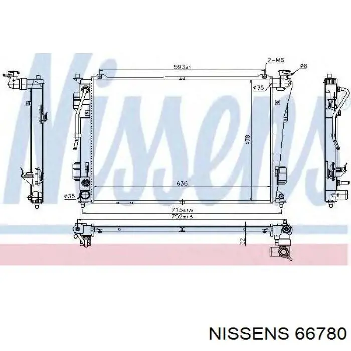 66780 Nissens радіатор охолодження двигуна