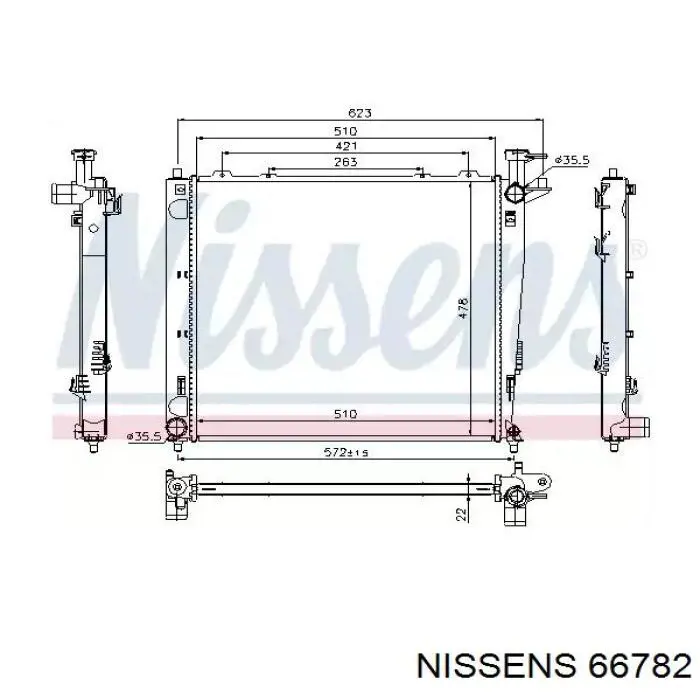 66782 Nissens радіатор охолодження двигуна