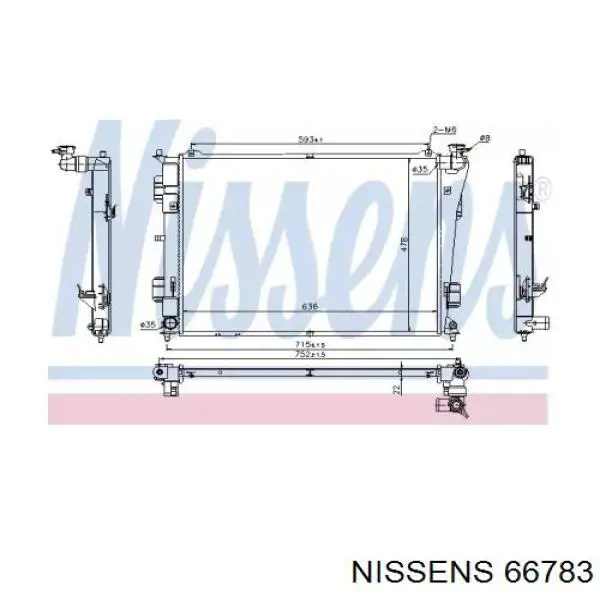 66783 Nissens радіатор охолодження двигуна
