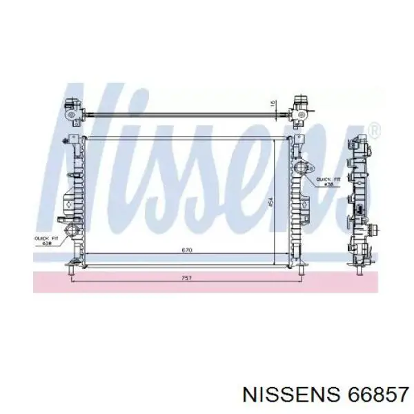 Купити 66857 Nissens Радіатор двигуна