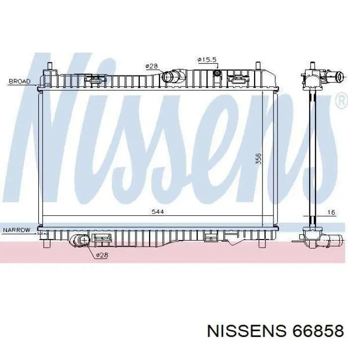 66858 Nissens радіатор охолодження двигуна