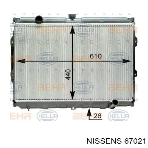Радіатор основний Nissens 67021 ціна, від 177.33 USD