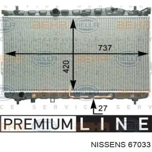 67033 Nissens Радіатор охолодження двигуна