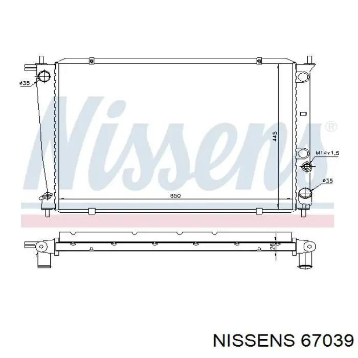 67039 Nissens радіатор охолодження двигуна
