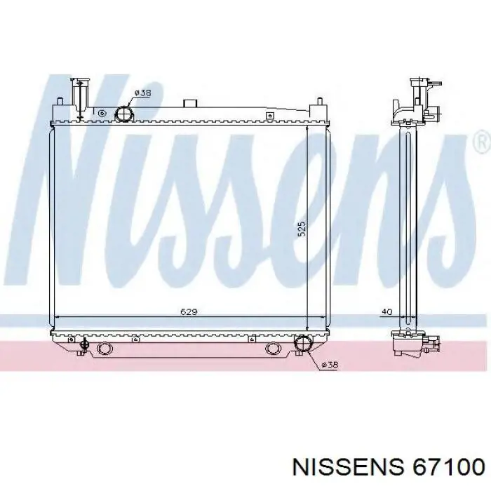 67100 Nissens радіатор охолодження двигуна