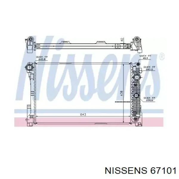 67101 Nissens радіатор охолодження двигуна