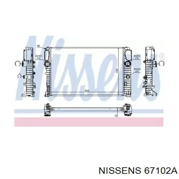 Радіатор основний Nissens 67102A ціна, від 109.43 USD