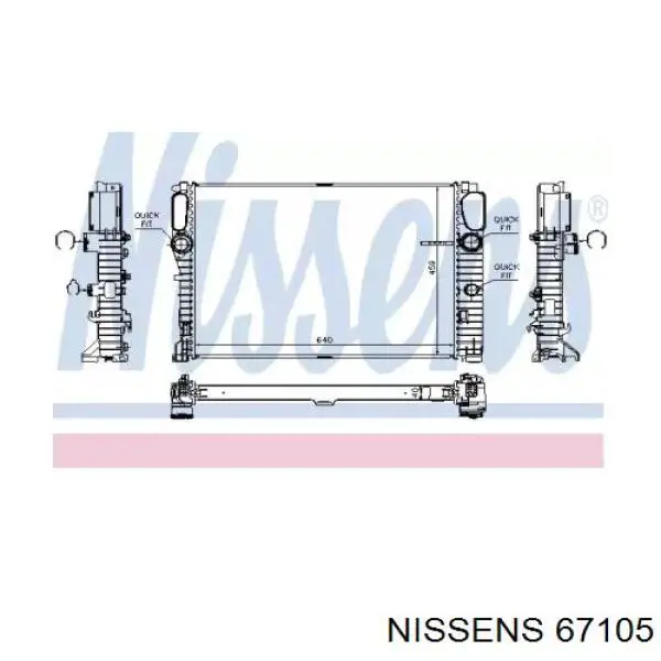 67105 Nissens радіатор охолодження двигуна