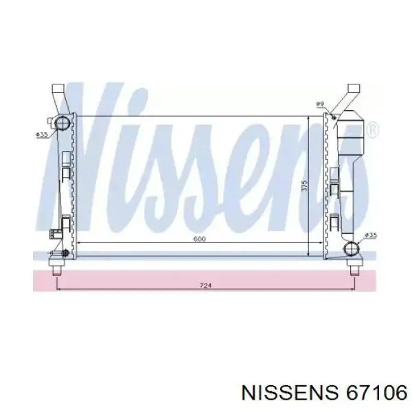 67106 Nissens радіатор охолодження двигуна