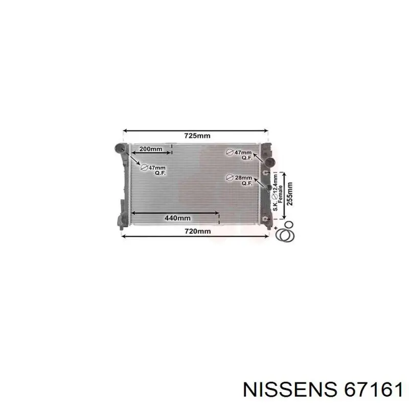 Радіатор основний Nissens 67161 ціна, від 149.54 USD