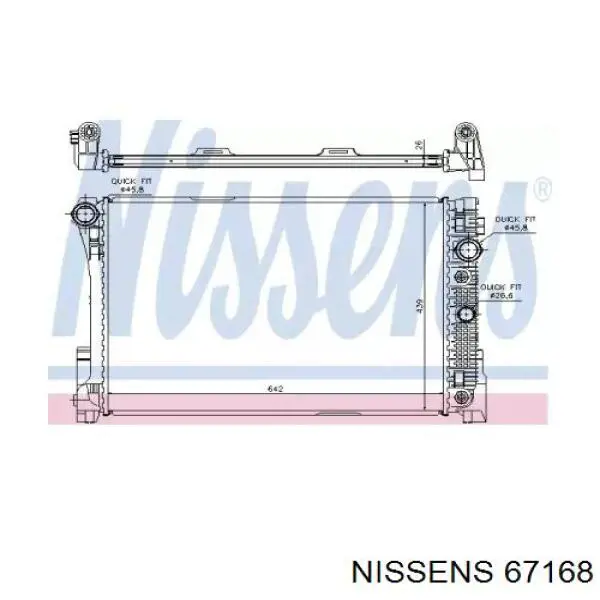 Радіатор охолодження двигуна 67168 Nissens