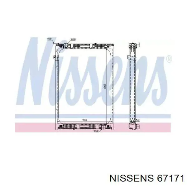 Купити 67171 Nissens Радіатор двигуна