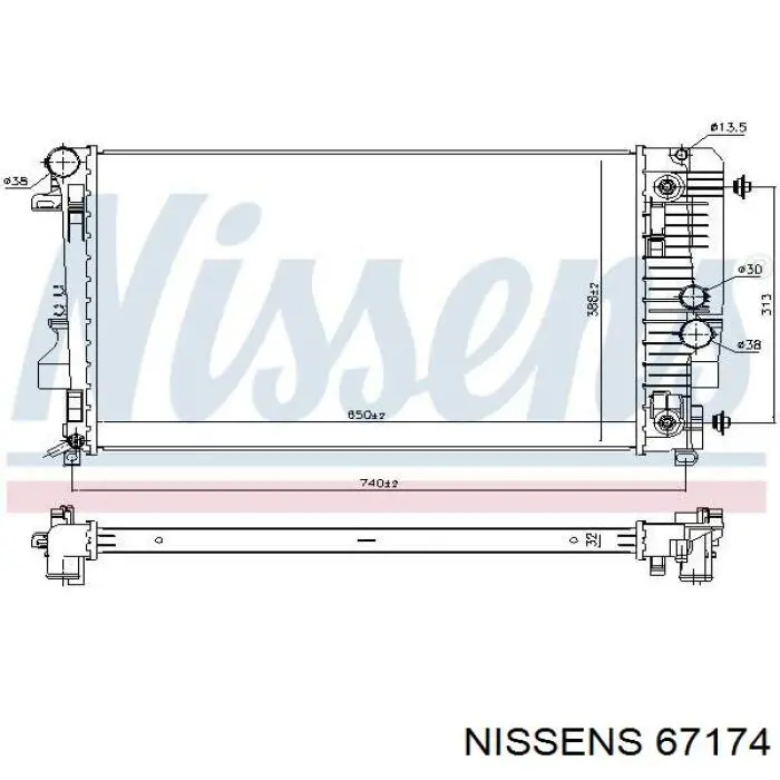 67174 Nissens радіатор охолодження двигуна