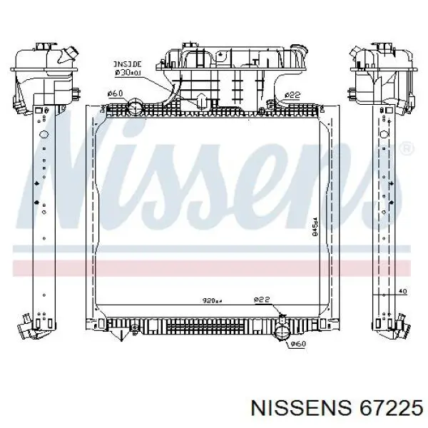 67225 Nissens радіатор охолодження двигуна