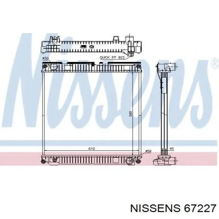 67227 Nissens Радіатор охолодження двигуна