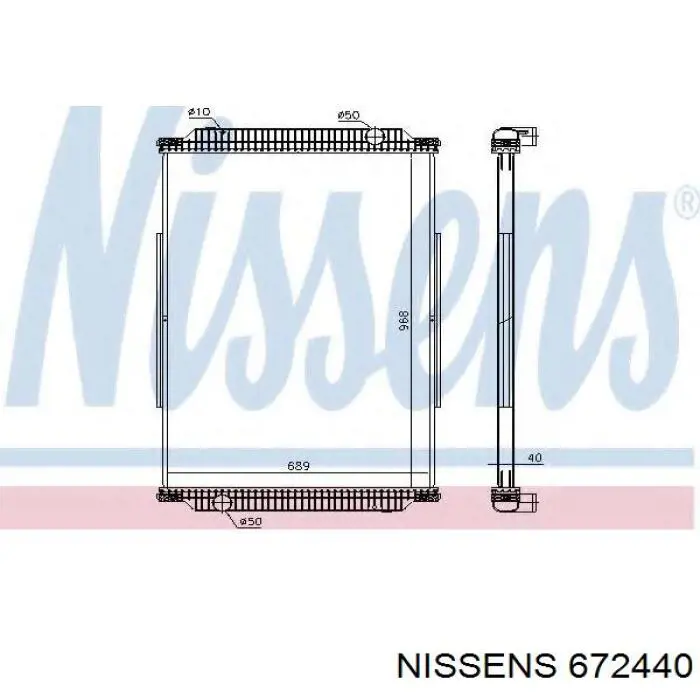 Радіатор основний Nissens 672440 ціна, від 277.32 USD