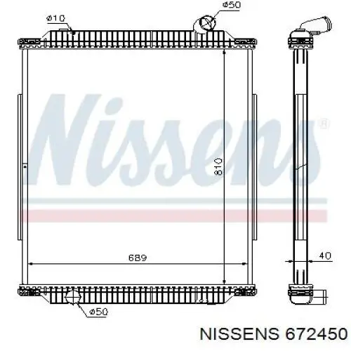 Радіатор основний Nissens 672450 ціна, від 412.76 USD