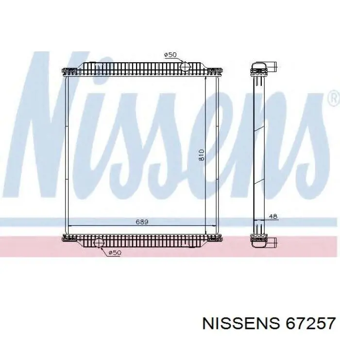 Радіатор основний Nissens 67257 ціна, від 558.91 USD
