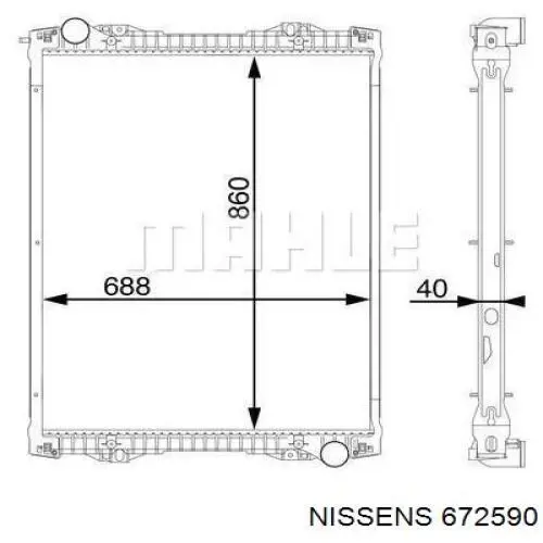 Радіатор основний Nissens 672590 ціна, від 341.73 USD