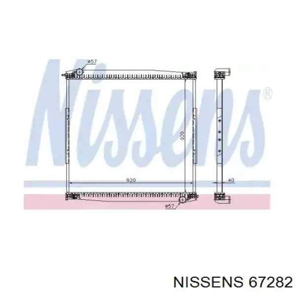 Радіатор основний Nissens 67282 ціна, від 411.58 USD