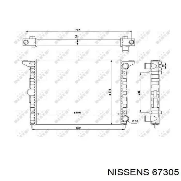 Купити 67305 Nissens Радіатор двигуна