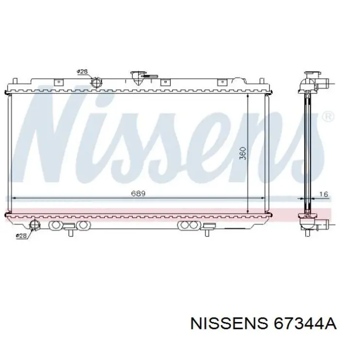 67344A Nissens радіатор охолодження двигуна