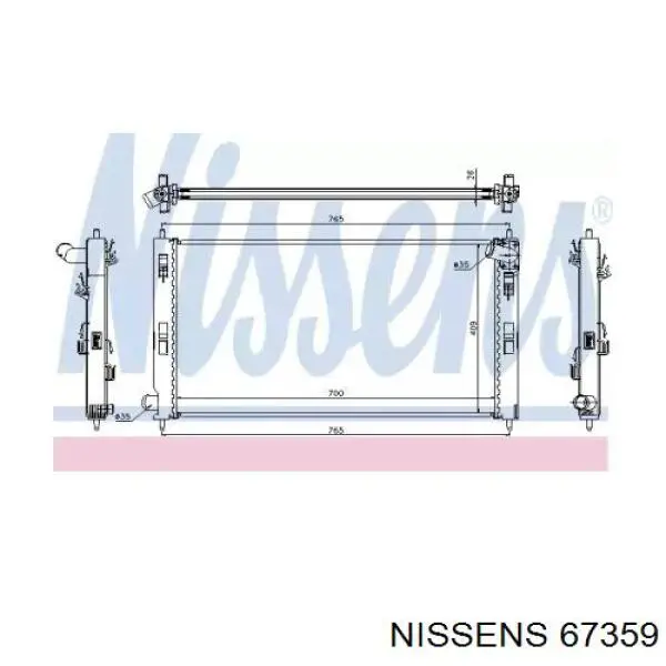Радіатор основний Nissens 67359 ціна, від 108.57 USD