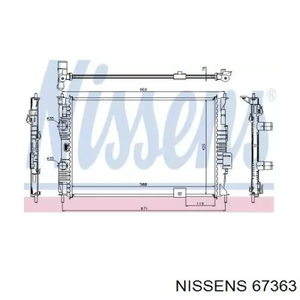 Радіатор основний Nissens 67363 ціна, від 154.93 USD