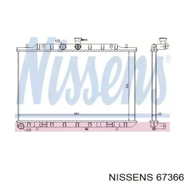 67366 Nissens радіатор охолодження двигуна