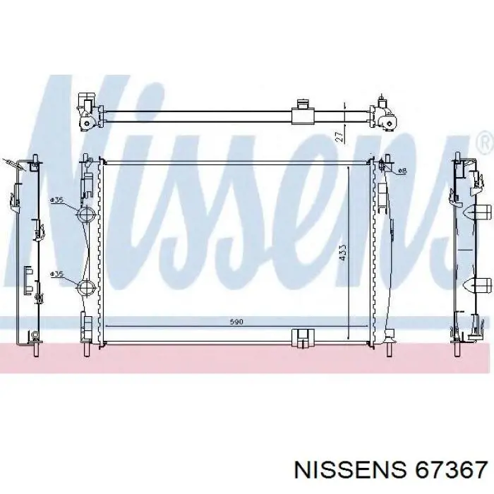 67367 Nissens радіатор охолодження двигуна