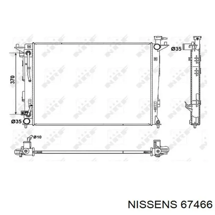 Радіатор охолодження двигуна 67466 Nissens