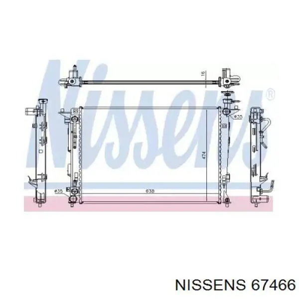 Радіатор основний Nissens 67466 ціна, від 135.64 USD
