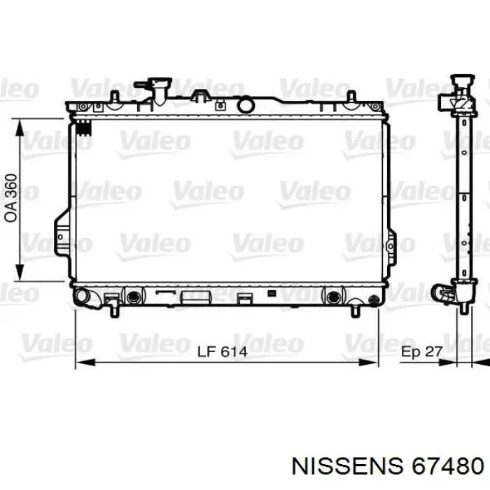 67480 Nissens радіатор охолодження двигуна
