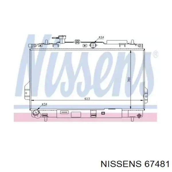 67481 Nissens радіатор охолодження двигуна