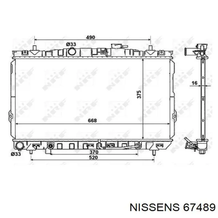67489 Nissens радіатор охолодження двигуна