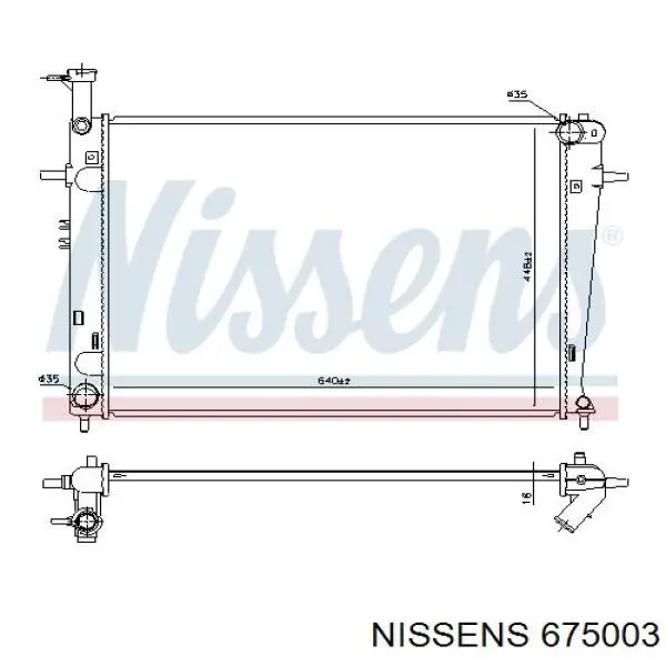 Радіатор охолодження двигуна 675003 Nissens