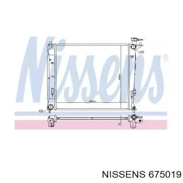 Радіатор охолодження двигуна 675019 Nissens