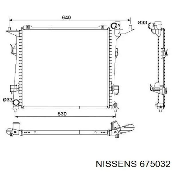 Радіатор основний Nissens 675032 ціна, від 101.37 USD