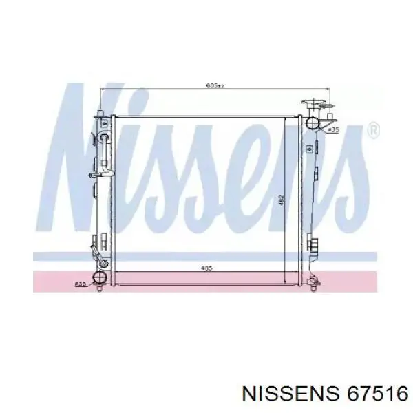 67516 Nissens радіатор охолодження двигуна