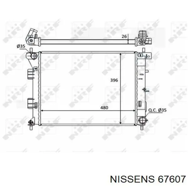 Радіатор охолодження двигуна 67607 Nissens