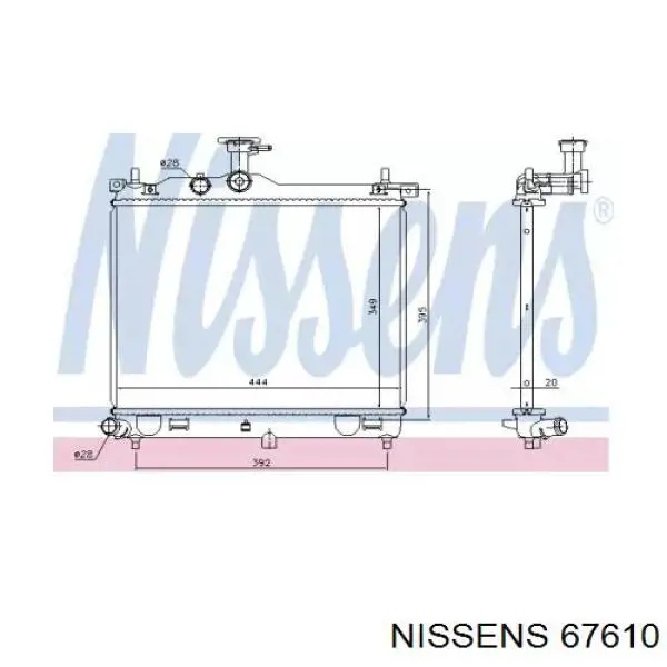 67610 Nissens радіатор охолодження двигуна