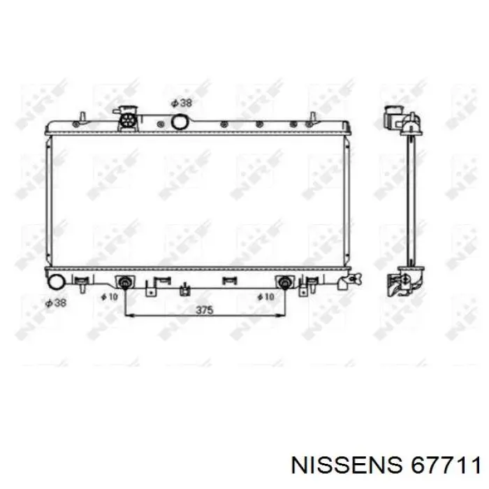 Купити 67711 Nissens Радіатор двигуна