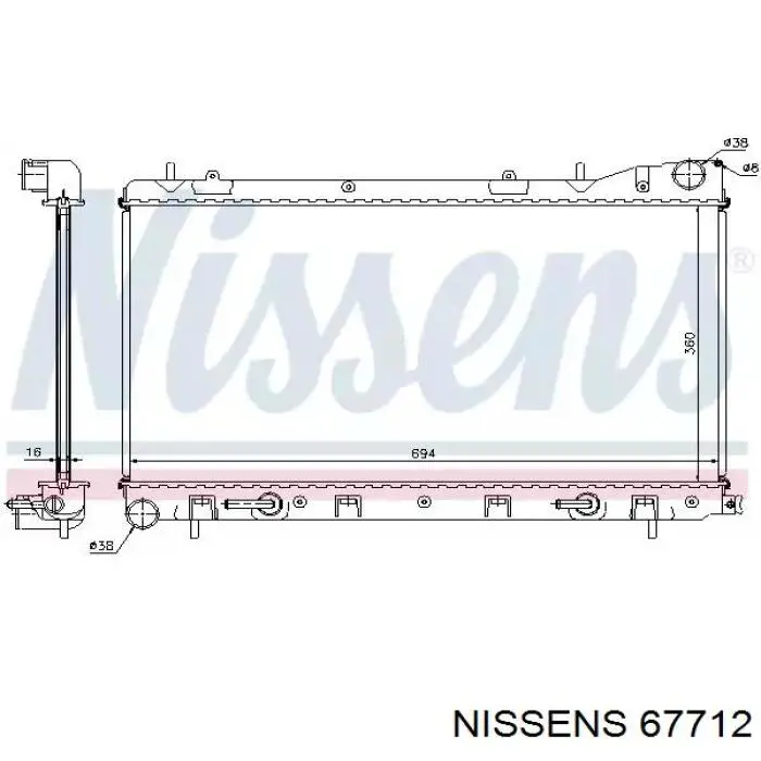 67712 Nissens Радіатор охолодження двигуна