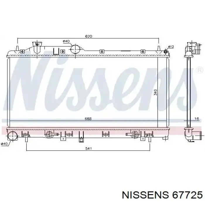 Радіатор охолодження двигуна 67725 Nissens