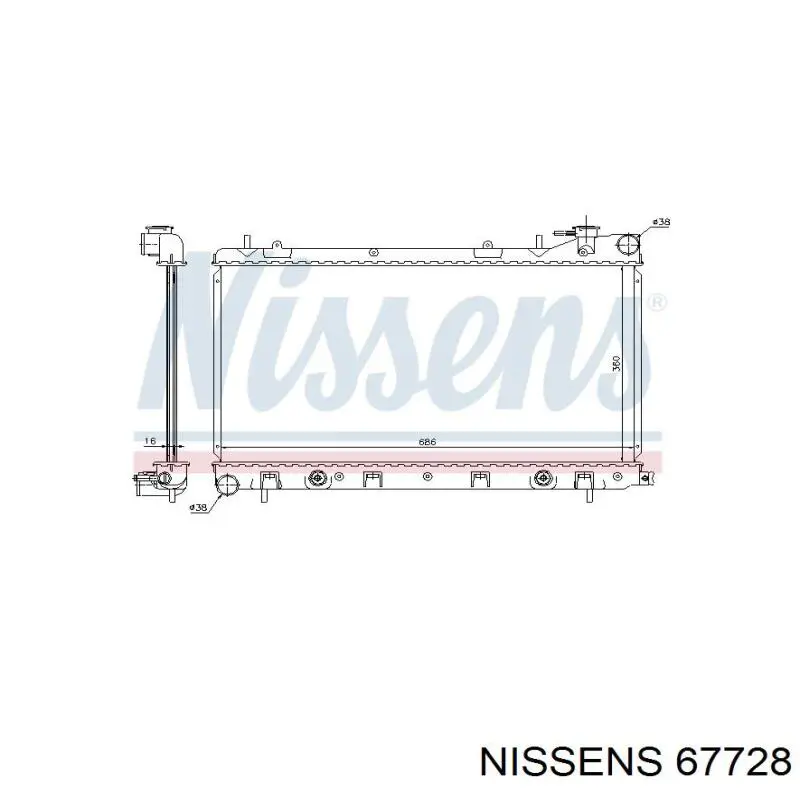 Радіатор охолодження двигуна 67728 Nissens